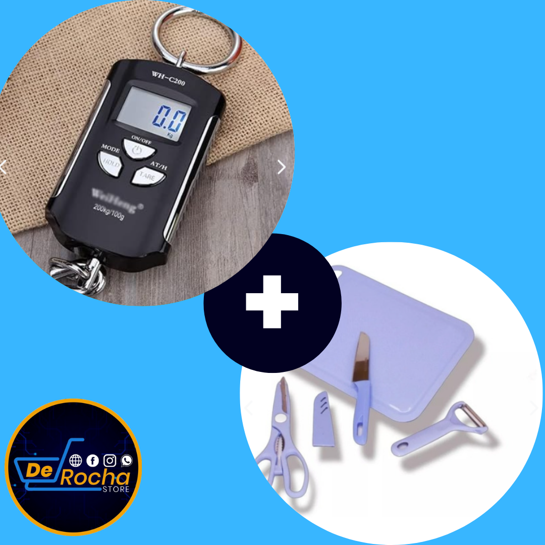 combo utensilios x4+bascula gancho